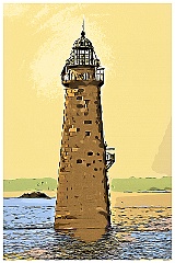 Minots Ledge Light - Digital Painting